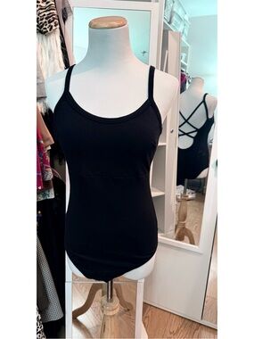Black Strappy Scoop-Neck Bodysuit size medium
